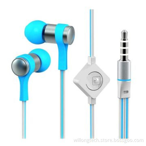 Colorful handsfree earphone with volume control for mobile phone